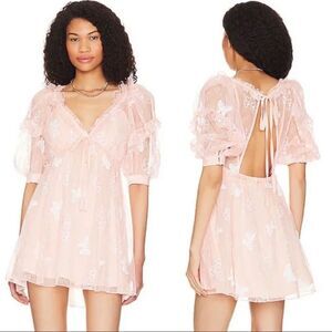 For Love And Lemons‎ Shari Lace Mini Pale Pink Size Small NWT